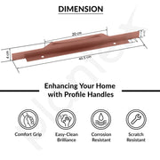 Plantex Profile Handle for Kitchen Cabinet/16 Inch Aluminium Drawer Profile Handle/Wardrobe Pull Handle for Home/Office/Hotel - Pack of 5 (Rose Gold)