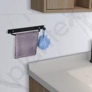 Plantex Towel Holder for Bathroom/Stainless Steel 9 inch Towel Rod/Towel Bar/Towel Hanger/Bathroom Accessories -Pack of 1 (Black)