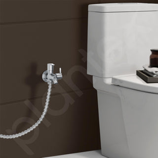 Plantex Pure Brass 2 Way Bibcock Water Tap with Brass Wall Flange & Teflon Tape/Quarter Turn Washing Machine tap with Water Saving Aerator/Basin tap-(FLO-807-Chrome)