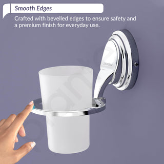 Plantex 304 Grade Stainless Steel Tumbler Holder/Tooth Brush Holder/Bathroom Accessories - Cubic (Chrome)