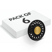 Plantex Drawer Knob/Cabinet Knobs/Round Knobs for Cabinet/Pull-Push Knobs for Kitchen/Bedroom Drawer - Pack of 6 (Black) - Zinc
