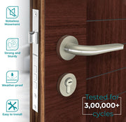 Plantex Triple Security Door Lock for Home/Main Door Lock Set with 3 Years of Warranty/Mortise Lock for Door with Brass Lock Body & Cylinder(7077 - Satin White & Chrome Finish)