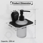 Plantex Liquid Soap Dispenser for Bathroom/304 Grade Stainless Steel Shampoo Dispenser/Handwash Dispenser/Bathroom Accessories - Pack of 1 (PMB-2407, Z-Black)