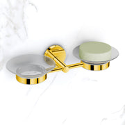 Plantex 304 Grade Stainless Steel Twin Soap Holder Stand for Bathroom and Wash Basin/Bathroom Accessories - Oreo (Gold)