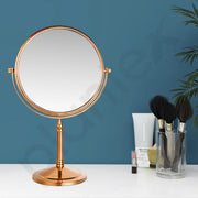 Plantex Stainless Steel Magnifying Tabletop Round Mirror/Shaving Mirror For Bathroom/Zoom Mirror For Bathroom/Makeup Mirror With Stand/Shaving Mirror Magnifying/Dual-Side 360 Swivel Mirror- Rose Gold