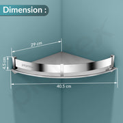 Plantex Corner Shelf for Bathroom Wall/Stainless Steel Bathroom Shelf/Side Corner Shelf/Bathroom Storage Organizer (12x12 inches, Chrome)