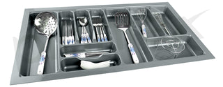 Plantex Cutlery tray for Kitchen Drawer/Cutlery Cosmetic Stationary Organizer/Cabinet Cutlery Tray Organizer for Modular Kitchen - (Grey-35.5 X 19 INCH)