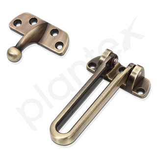 Plantex Security Latch for Home/Safety Door Lock for Home-Office- Hotel, Safety Guard with High Security Auxiliary Lock (Brass Antique)