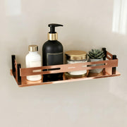Plantex PVD Rose Gold Bathroom Shelf Rack/Bathroom Wall Shelf/Bathroom Organizer/Living Room Wall Organiser/Kitchen Rack Wall Mounted (12x5 Inches, Stainless Steel)