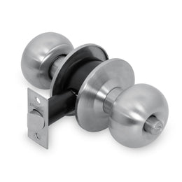 Plantex Bathroom Door Lock - Keyless Cylindrical Lock for Bathroom/Balcony/Tubular Door Knob/Handle (Without Key-Matt)