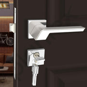 Plantex Triple Security Door Lock for Home/Main Door Lock Set with 3 Years of Warranty/Mortise Lock for Door with Brass Lock Body & Cylinder (7066 - Chrome & Satin White)