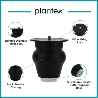 Plantex Heavy Duty Stainless Steel 3 inch Sofa Leg/Bed Furniture Leg Pair for Home Furnitures (DTS-52, Black) – 10 Pcs