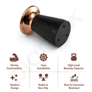 Plantex 3 Inch Sofa Leg for Bed Furniture/Aluminium Sofa Leg for Table/Support Legs/Furniture Leg - Pair of 1 (2 Piece) (DTS-87, Black & Rose Gold)