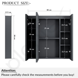 Plantex 32x32 Inch LED Bathroom Mirror Cabinet/SS-304 Grade Luxury Bathroom Organizer with Defogger,Bluetooth & Digital Display/Chrome/Triple Door Bathroom Cabinet