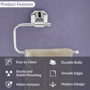 Plantex 304 Grade Stainless Steel Napkin Hanger for Wash Basin/Towel Holder for Bathroom/Napkin Ring for Kitchen/Bathroom Accessories - Nipron (Chrome)