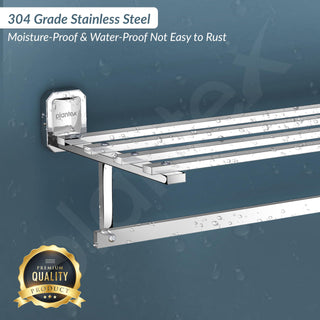 Plantex Stainless Steel 304 Grade Bathroom Towel Holder/Towel Rack/Cloth Hanger/Towel Bar/Bathroom Accessories (24-inch) Chrome