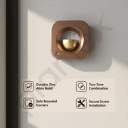 Plantex Square Dopamine Door Bell for Home/Door Chime with Brass Bell/Temple & Meditation Bell for Positive Energy & Home DÃƒÂ©cor - Pack of 1 (DTK-292 - Rose Gold)