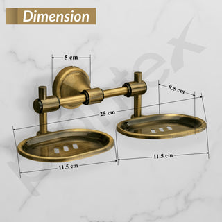 Plantex 304 Grade Stainless Steel Double soap Holder Stand for Bathroom and wash Basin/Bathroom Accessories - Niko (Antique)