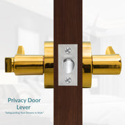 Plantex Heavy-Duty Door Lock - Bathroom Door Lock/Mortise Keyless Handle Set for Home/Bathroom/Balcony/Store Room - (DTM-628, PVD Gold)