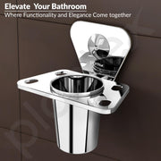 Plantex Pyramid Stainless Steel Tooth Brush Holder/Tumbler Holder/Bathroom Accessories (Chrome) - Pack of 1