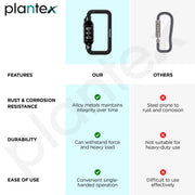 Plantex 3-Digit Code Combination Brass Lock/Number Lock/Portable Luggage Travel Locks for Briefcase/Laptop Bags - Pack of 2 (Black)