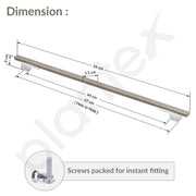 Plantex Cabinet Handle/450mm Handle for Cabinet/Door Pull-Push Handle for Home/Office/Hotel - Pack of 1 (Satin & Chrome)