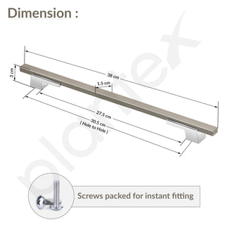 Plantex Cabinet Handle/288mm Handle for Cabinet/Door Pull-Push Handle for Home/Office/Hotel - Pack of 1 (Satin White & Chrome)