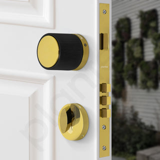 Plantex Brass Heavy Duty Door Lock/Main Door Mortise Lock Handle/Handle Set for Home/Office - Door Accessories- (APS-PT0010- Gold - Black)