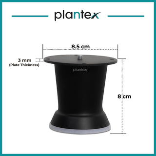 Plantex 3 Inch Sofa Legs for Bed Furniture/Sofa Legs for Table/Sofa Support Legs with Rubber Grip (Black, 6 Pcs)