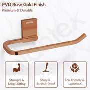 Plantex 304 Grade Stainless Steel Napkin Holder for Wash Basin/Towel Holder for Bathroom/Towel Holder/Towel Ring/Bathroom Accessories - Crystal (PVD Rose Gold)