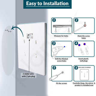 Plantex LED Bathroom Mirror with 3 Tone/Designer Mirror for Living Room/Bedroom/Dressing Room - Rectangle Shape (18 X 24 Inch)