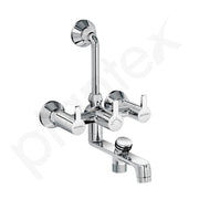 Plantex Brass Wall Mixer for Bathroom 3 in 1/L-Bend Connector for Overhead/Hand Shower/Spout Mixer Tap/Mixture Tap for Bathroom with 7-Year Manufacturer's Warranty-(Flo-819 Chrome)
