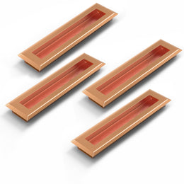 Plantex Sliding Door Handle/Concealed Handle for Sliding Door/160mm Concealed Handle for Wardrobe/Kitchen Cabinet - Pack of 4 (PVD Rose Gold)