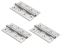 Plantex Heavy Duty Stainless Steel Door Butt Hinges 4 inch x 14 Gauge/1.8 mm Thickness Home/Office/Hotel for Main Door/Bedroom/Kitchen/Bathroom - Pack of 3 (Satin Matt)