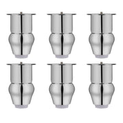 plantex 4 Inch Sofa Legs for Bed Furniture/Sofa Legs for Table/Sofa Support Legs with Rubber Grip (Chrome, 6 Pcs)