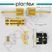 Plantex Heavy Duty Door Lock – Bathroom Door Lock/Mortise Keyless Handle Set for Home/Bathroom/Store Room/Balcony/Office with Baby Latch (605 - PVD Gold)