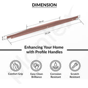 Plantex Profile Handle for Kitchen Cabinet/28 Inch Aluminium Drawer Profile Handle/Wardrobe Pull Handle for Home/Office/Hotel - Pack of 5 (Rose Gold)