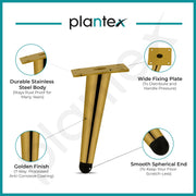 Plantex Heavy Duty Stainless Steel 6 inch Sofa Leg/Bed Furniture Leg Pair for Home/Furniture Sofa Legs for Table/Sofa Support Legs/Sofa Furniture Leg (Gold) Set of 10 Pcs
