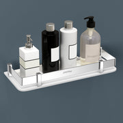 Plantex Acrylic Multipurpose Bathroom Shelf/Rack for Living Room/Wall Mount Storage Shelf - Bathroom Accessories Items (White, 12x6 inches)