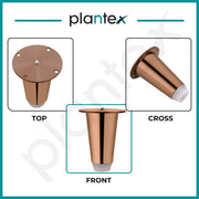 Plantex Heavy Duty Stainless Steel 4 inch Sofa Leg/Bed Furniture Leg Pair for Home/Furniture Sofa Legs for Table/Sofa Support Legs/Sofa Furniture Leg (Rose Gold) Set of 10 Pcs