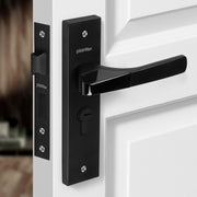Plantex Heavy-Duty Door Lock Set - Main Door Lock Handle Set/Mortise Lock with 3 Keys, Brass Lock Body & Cylinder (8114 - Z Black & DC Black)