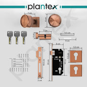 Plantex Stainless Steel Door Lock/Heavy Duty Main Door Knob Lock With 3 Keys/Mortise Door Lock For Home/Office/Hotel With 3 Years Warranty(Pvd Rose Gold)
