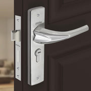 Plantex Heavy-Duty Door Lock Set - Main Door Lock Handle Set/ 6-Lever Lock Mechanism with 3 Years of Warranty/Mortise Lock with 3 Keys, Brass Lock Body & Cylinder ((8026 - Chrome & Matt)