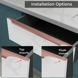 Plantex Profile Handle for Kitchen Cabinet/24 Inch Alluminium Drawer Profile Handle/Wardrobe Pull Handle for Home/Office/Hotel - Pack of 5 (Rose Gold)