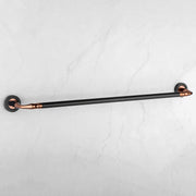 Plantex Stainless Steel Towel Hanger for Bathroom/Single Towel Rod/Towel Bar/Bathroom Accessories (24 inch - Rose Gold & Black) - Pack of 1