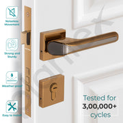 Plantex Main Door Lock for Home with 3 Years of Warranty/Mortise Locks for Door - Main Door Lock Set (PT-007- Rose Gold - Satin Black)