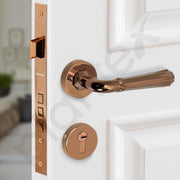 Plantex Main Door Lock/Mortise Lock for Door with 3 Years of Warranty - Robust Door Lock for Home with Brass Lock Body & Cylinder (7117 - PVD Choco)