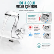 Plantex Wash Basin Tap/Pure Brass Single Knob Hot & Cold Mixer/Pillar Cock Tap for Washbasin/Deck Mount Sink Tap - (Chrome)