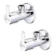 Plantex Pure Brass Angle Valve with Brass Wall Flange & Teflon Tape for Bathroom/Kitchen/Wash Basin- [FLO-805-Pack of 2-Chrome]