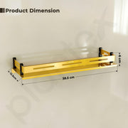 Plantex Shelf for Bathroom/Stainless Steel Shelf/Multipurose Shelf for Bathroom/Bathroom Accessoriece - (15 x 5 Inch, PVD Gold)